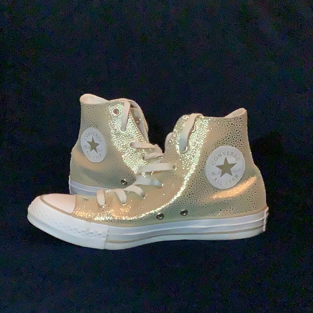 Converse Chuck Taylor All Star Leather Gold High Tops Size 7